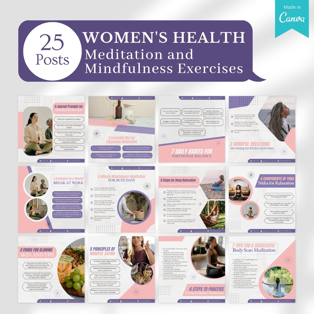 400 Women's Health  Posts - Social Media Templates