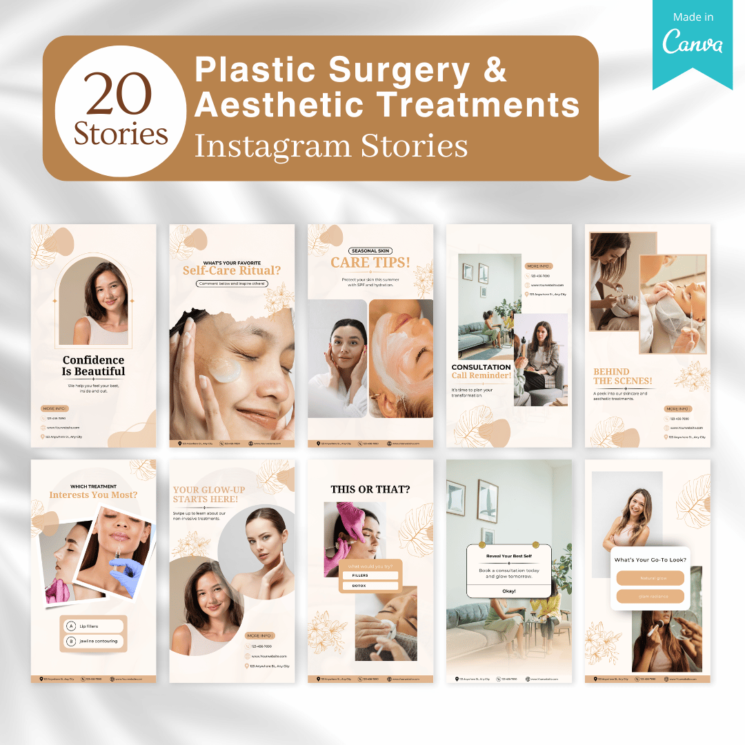 270 Plastic Surgery & Aesthetic Treatments Posts - Canva Templates