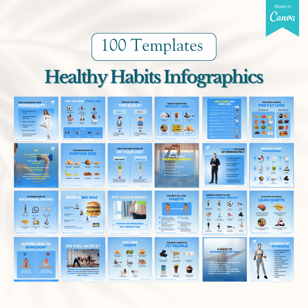 2000+ Fitness, Nutrition & Health Bundle - Social Media Templates