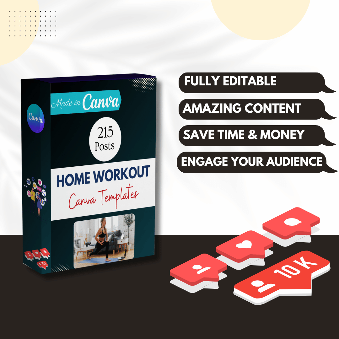 215 Home Workout Canva Templates