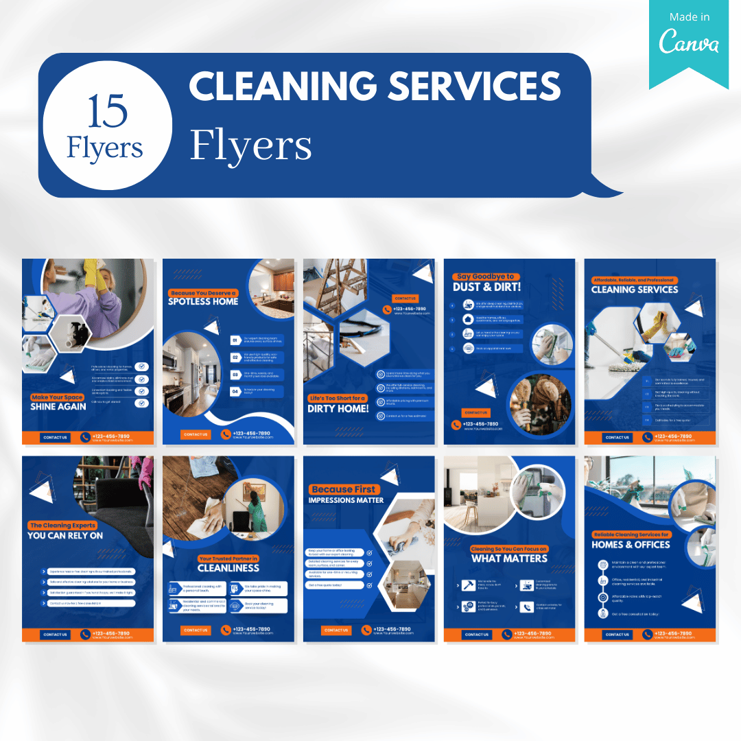 300 Cleaning Services Posts - Social Media Templates