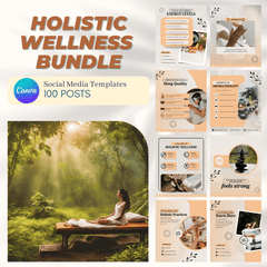 100 Holistic Wellness Canva Templates