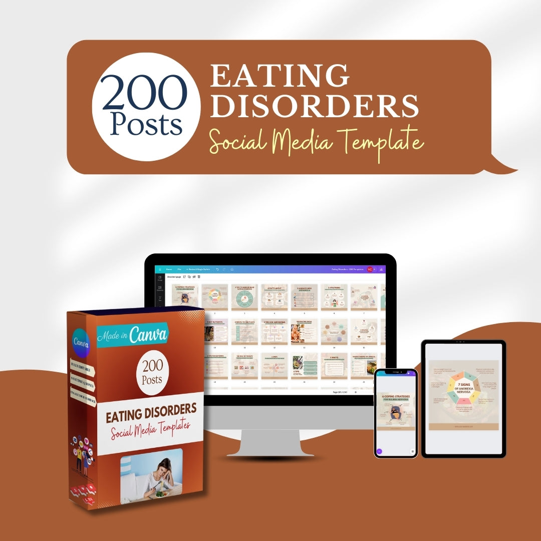 200 Eating Disorders Posts - Social Media Templates