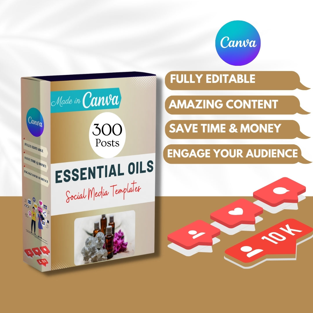 300 Essential Oils Posts -  Social Media Templates