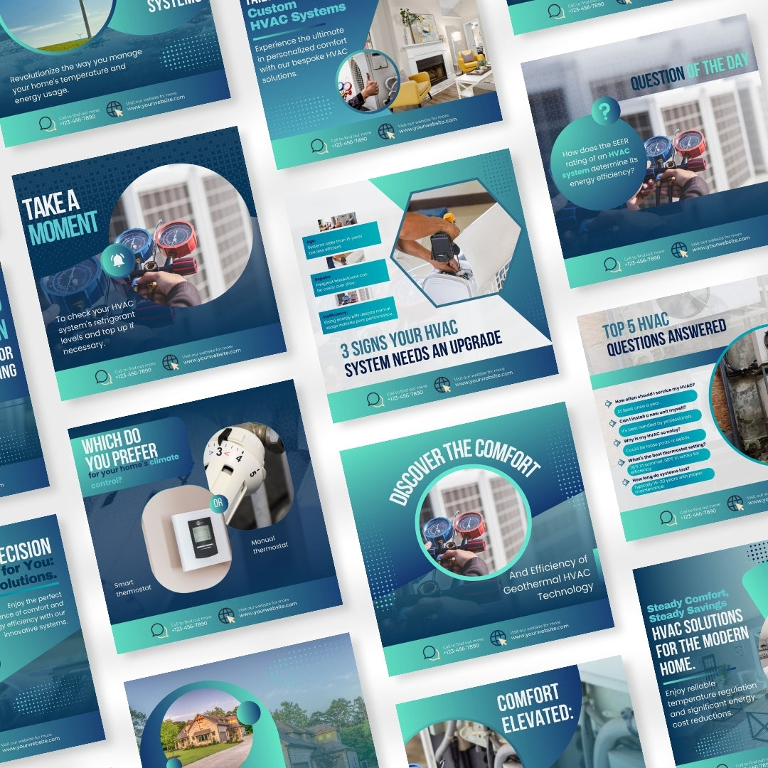 410 HVAC/Air Conditioning - Social Media Canva Templates