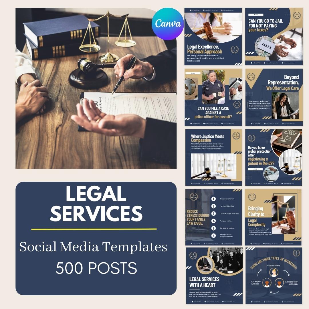 500 Legal Services Posts - Social Media Templates