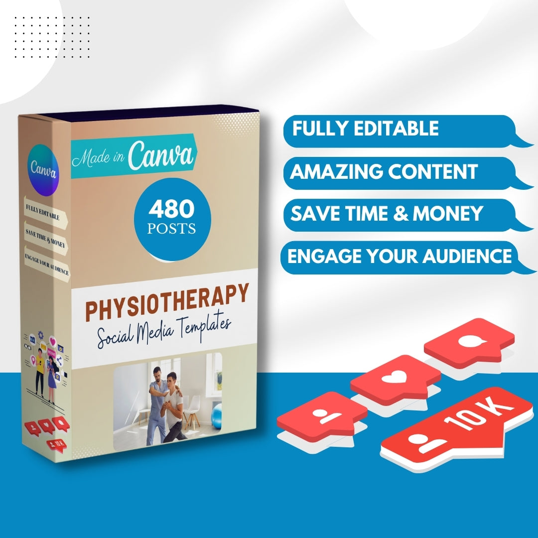 480 Physiotherapy Posts - Social Media Canva Templates