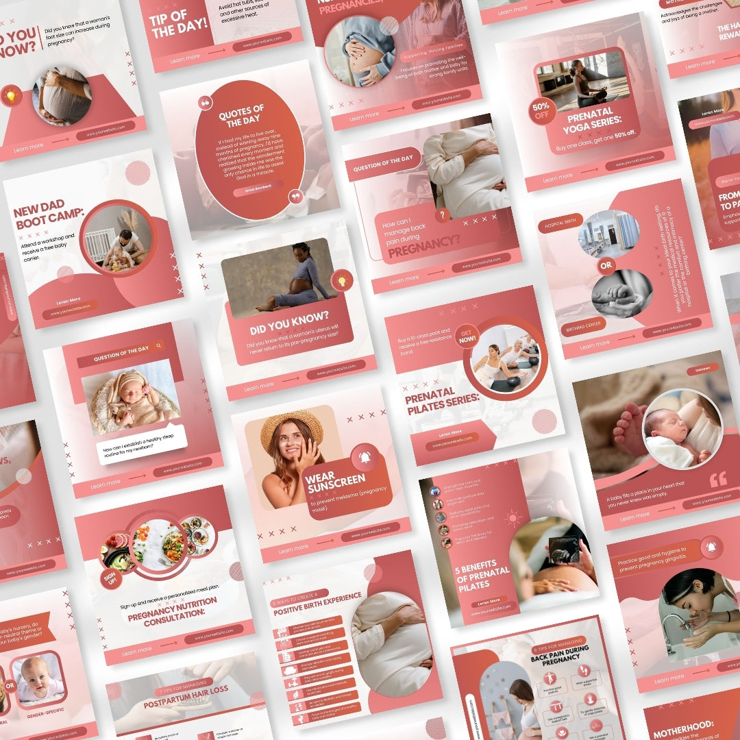 500 Pregnancy and Maternity Posts - Canva Editable Templates