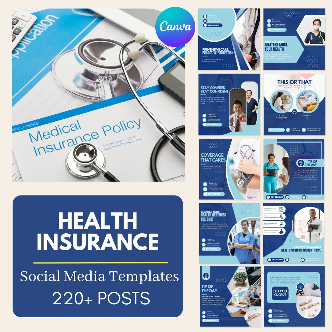 220 Health Insurance Canva Templates