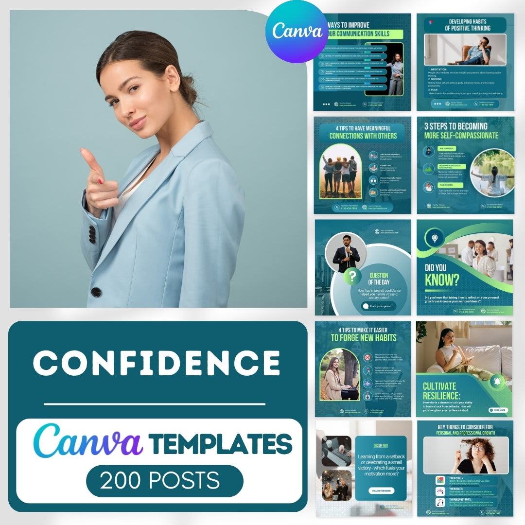 200 Confidence Posts - Canva Templates