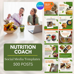 500 Nutrition Coach Posts - Social Media Templates