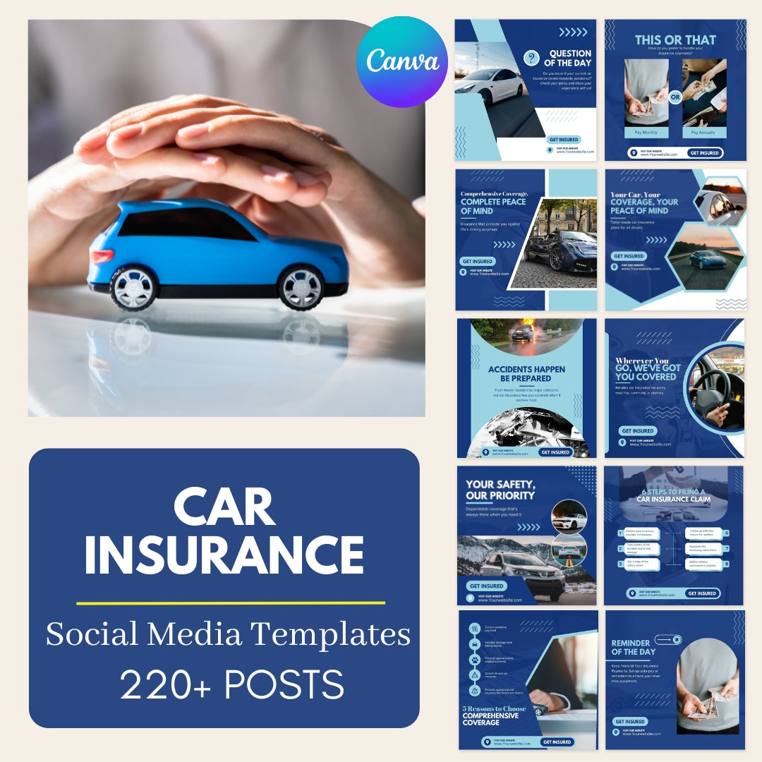 Car Insurances Templets 220 Car Insurance Canva Templates – Viralcontent.design