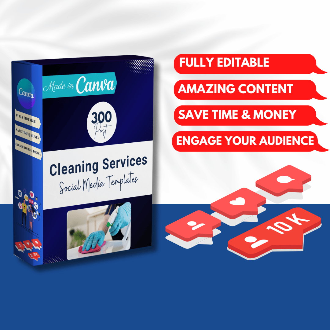 300 Cleaning Services Posts - Social Media Templates