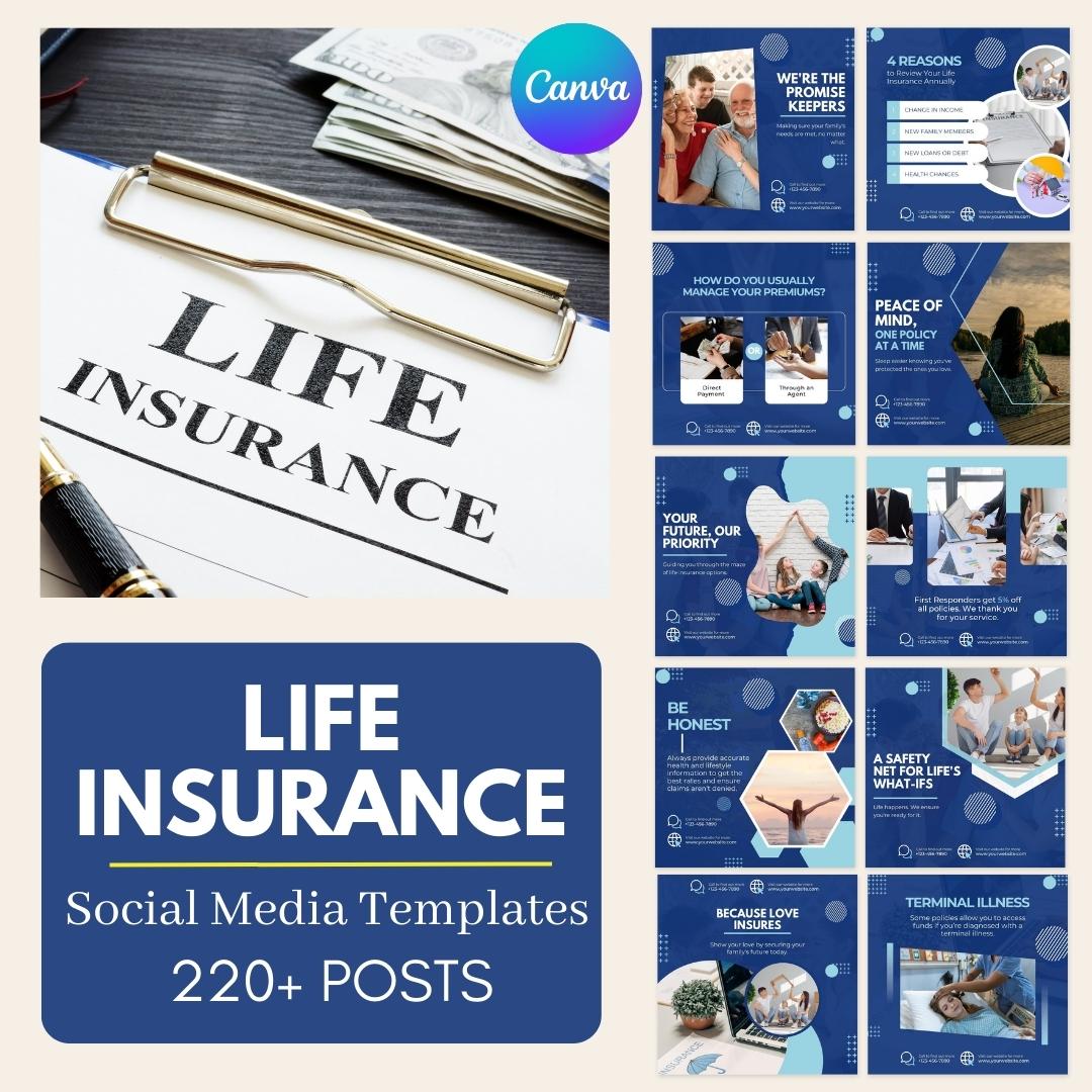 220 Life Insurance Posts - Social Media Templates – Viralcontent.design