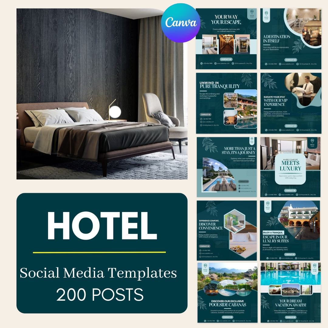 200 Hotel Canva Templates