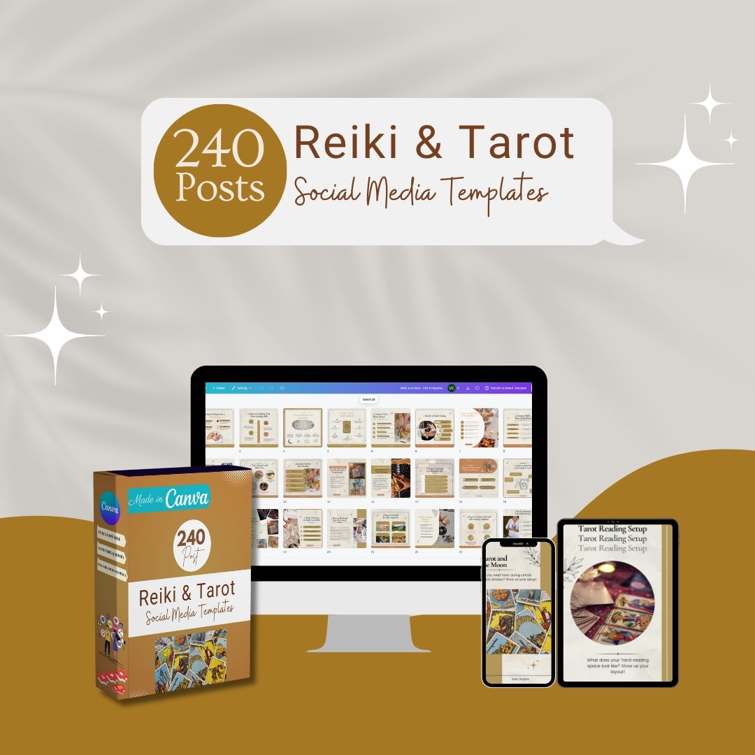 240 Reiki and Tarot Canva Templates