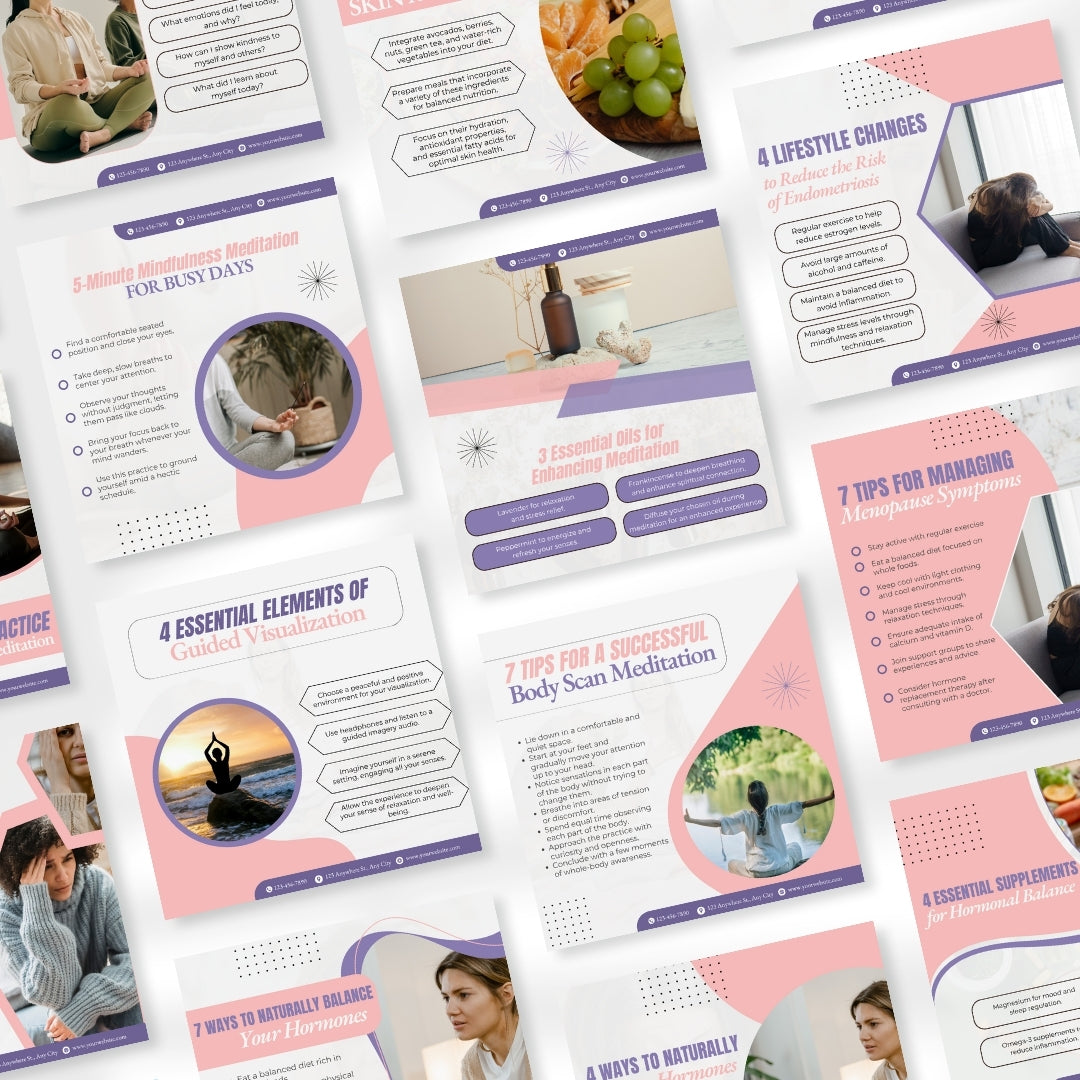 400 Women's Health  Posts - Social Media Templates