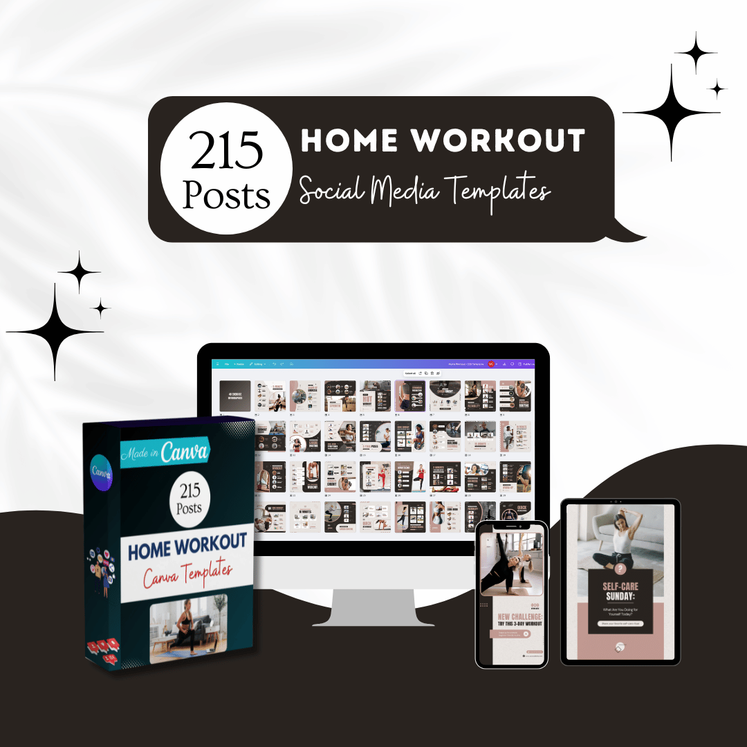 215 Home Workout Canva Templates