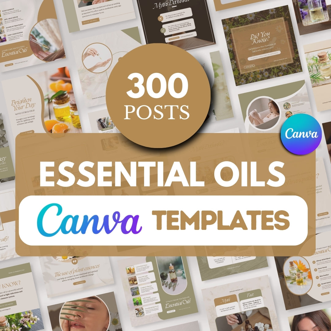 300 Essential Oils Posts -  Social Media Templates