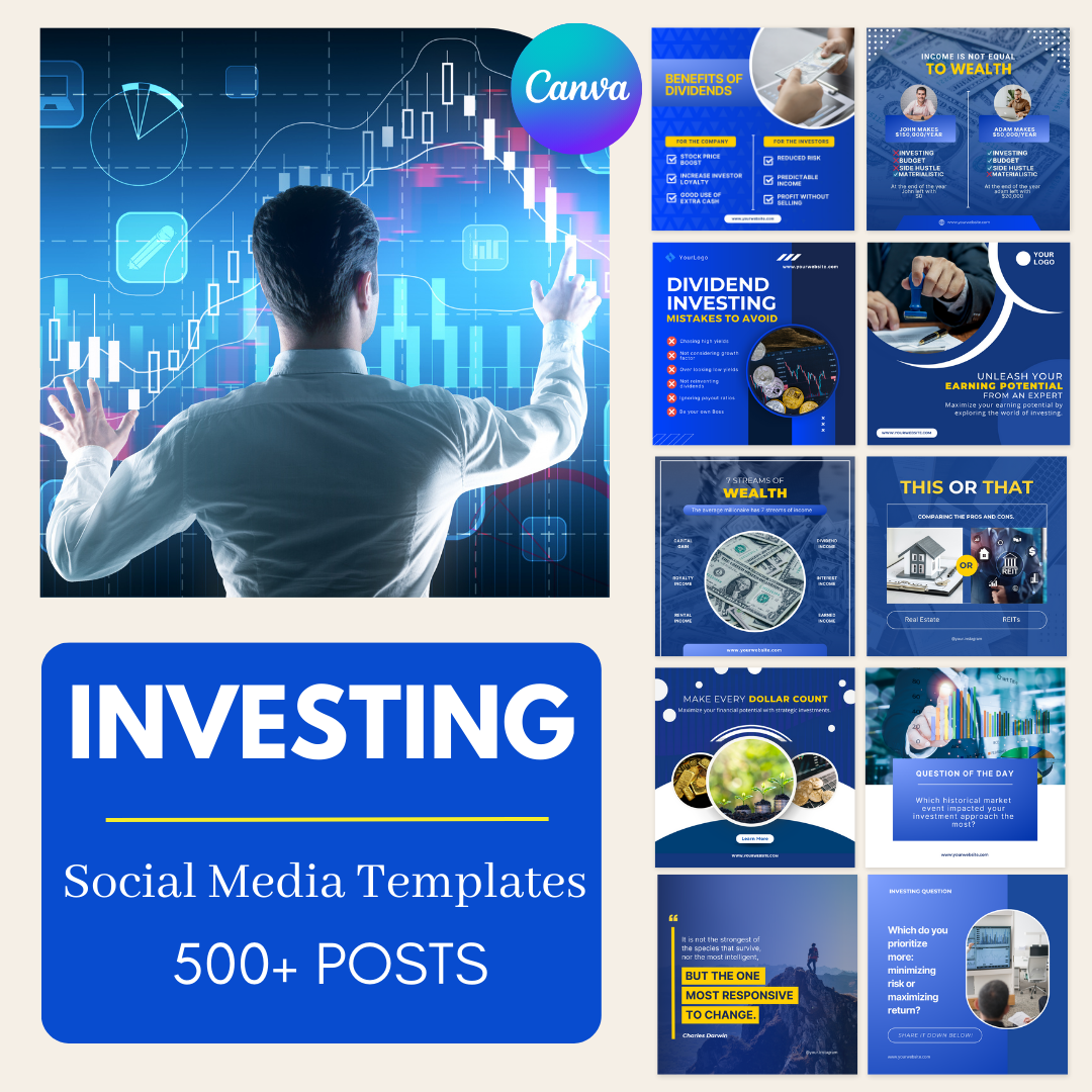 500 Investing Posts -  Social Media Templates