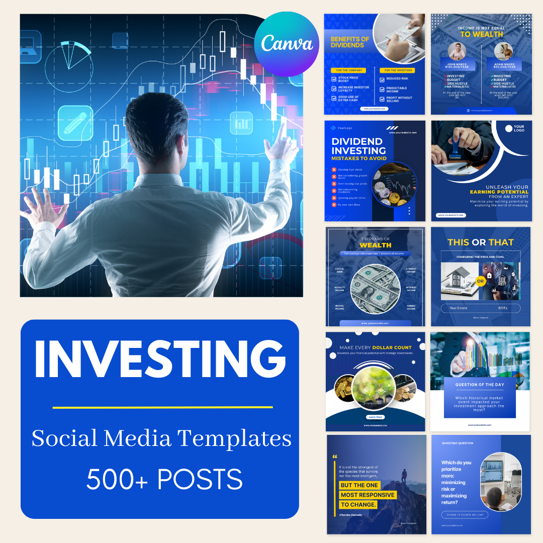500 Investing Posts - Social Media Templates – Viralcontent.design
