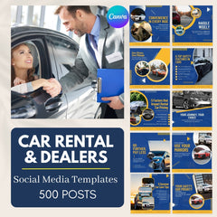 500 Car Rentals & Dealers Posts - Social Media Templates