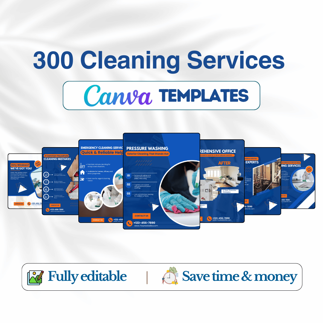 300 Cleaning Services Posts - Social Media Templates