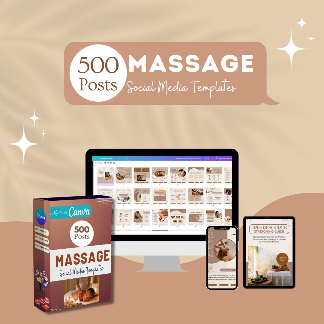 500 Massage Center  - Social Media Canva Templates