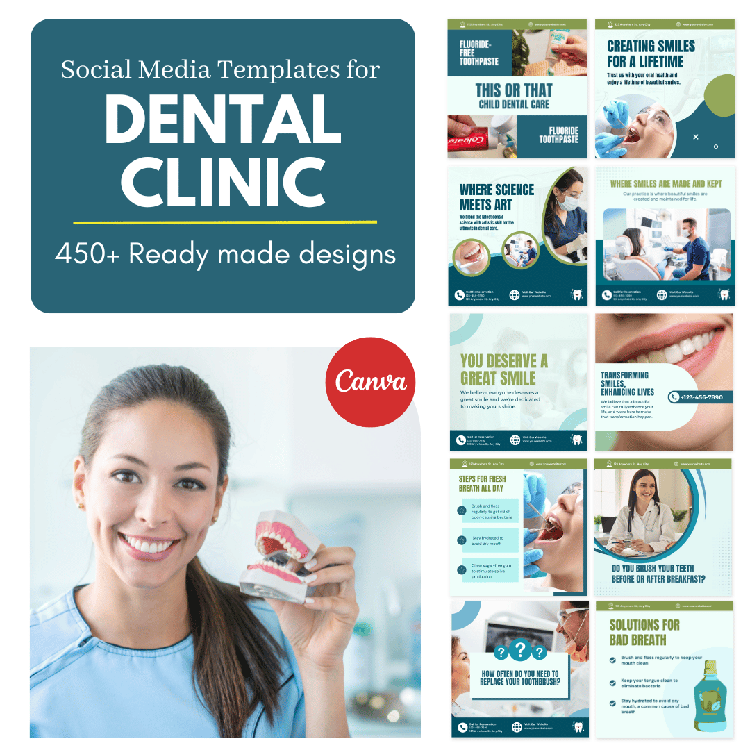 450 Dental Clinic Posts - Social Media Templates