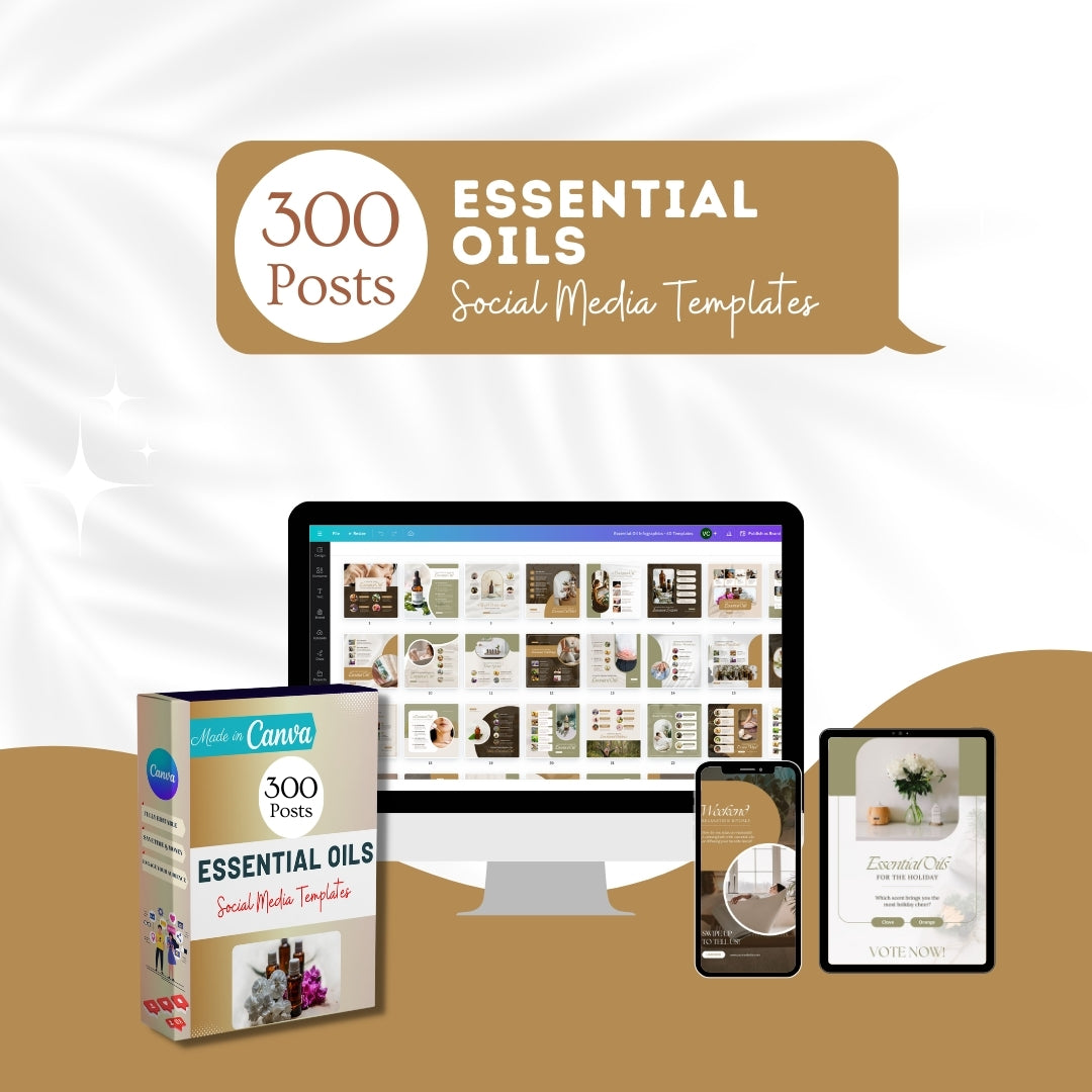 300 Essential Oils Posts -  Social Media Templates