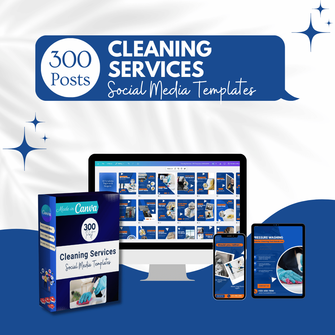 300 Cleaning Services Posts - Social Media Templates