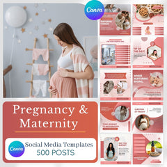 500 Pregnancy and Maternity Posts - Canva Editable Templates