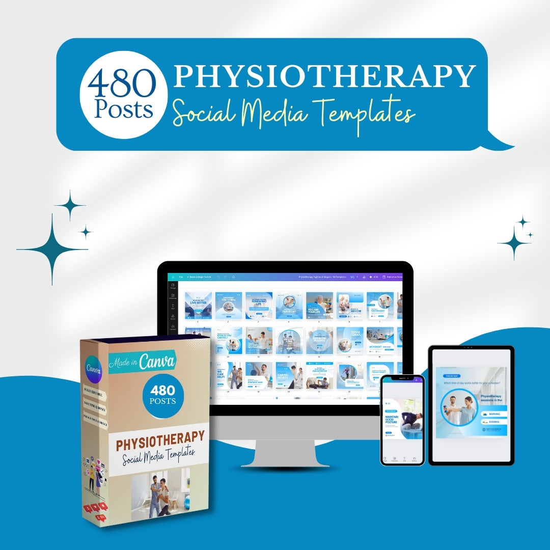 480 Physiotherapy Posts - Social Media Canva Templates