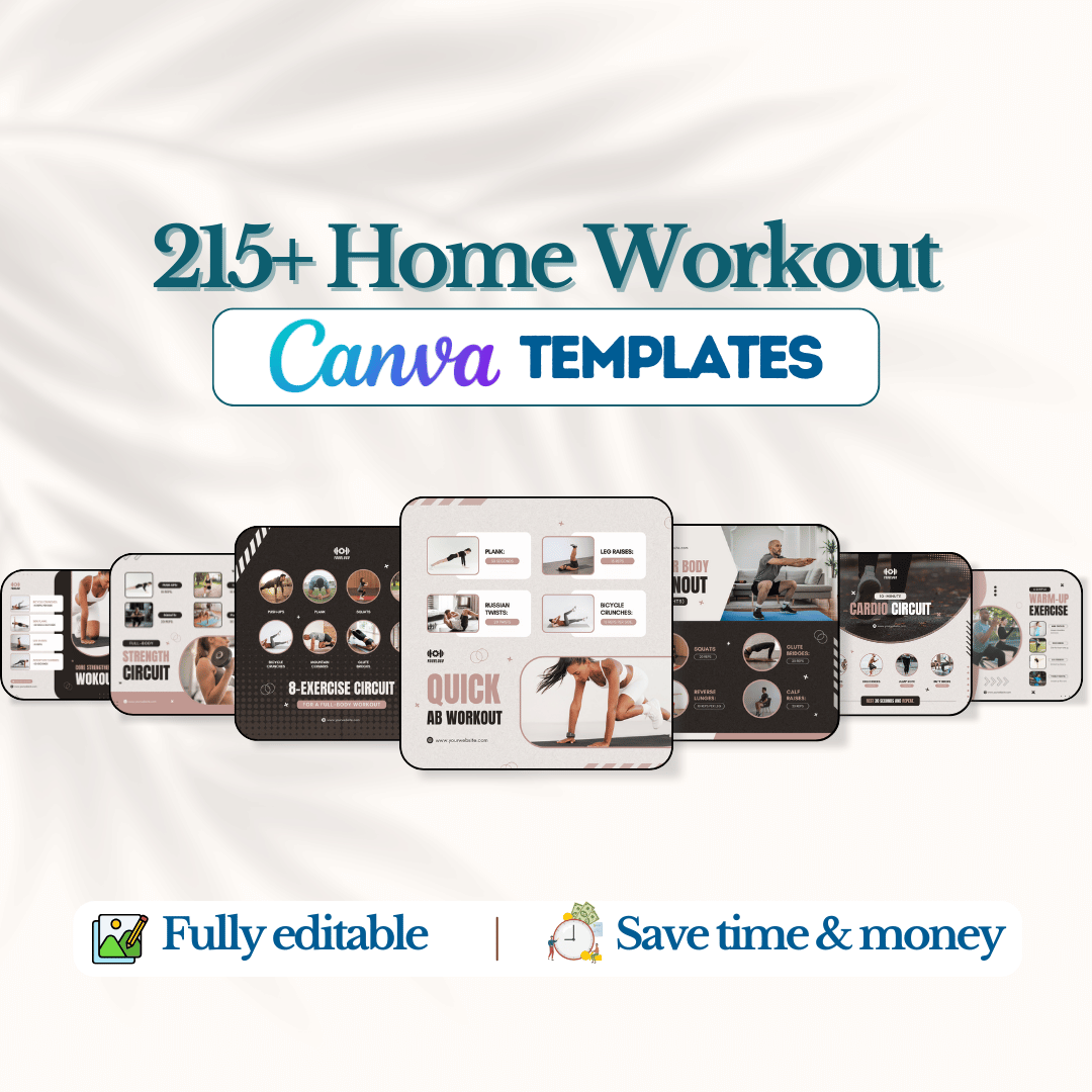 215 Home Workout Canva Templates