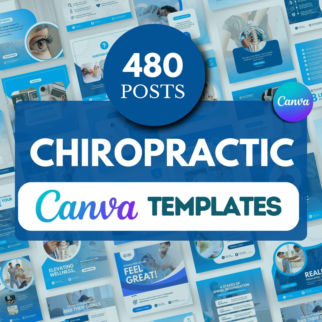 480 Chiropractic Posts - Social Media Canva Templates