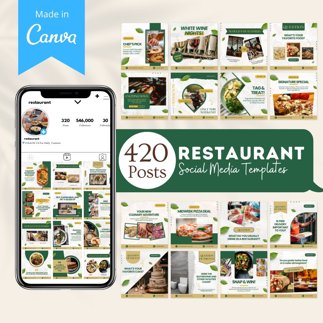 420 Restaurant Posts - Social Media Templates