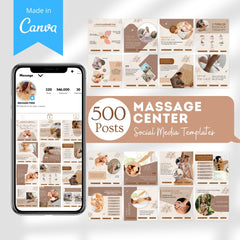 500 Massage Center  - Social Media Canva Templates