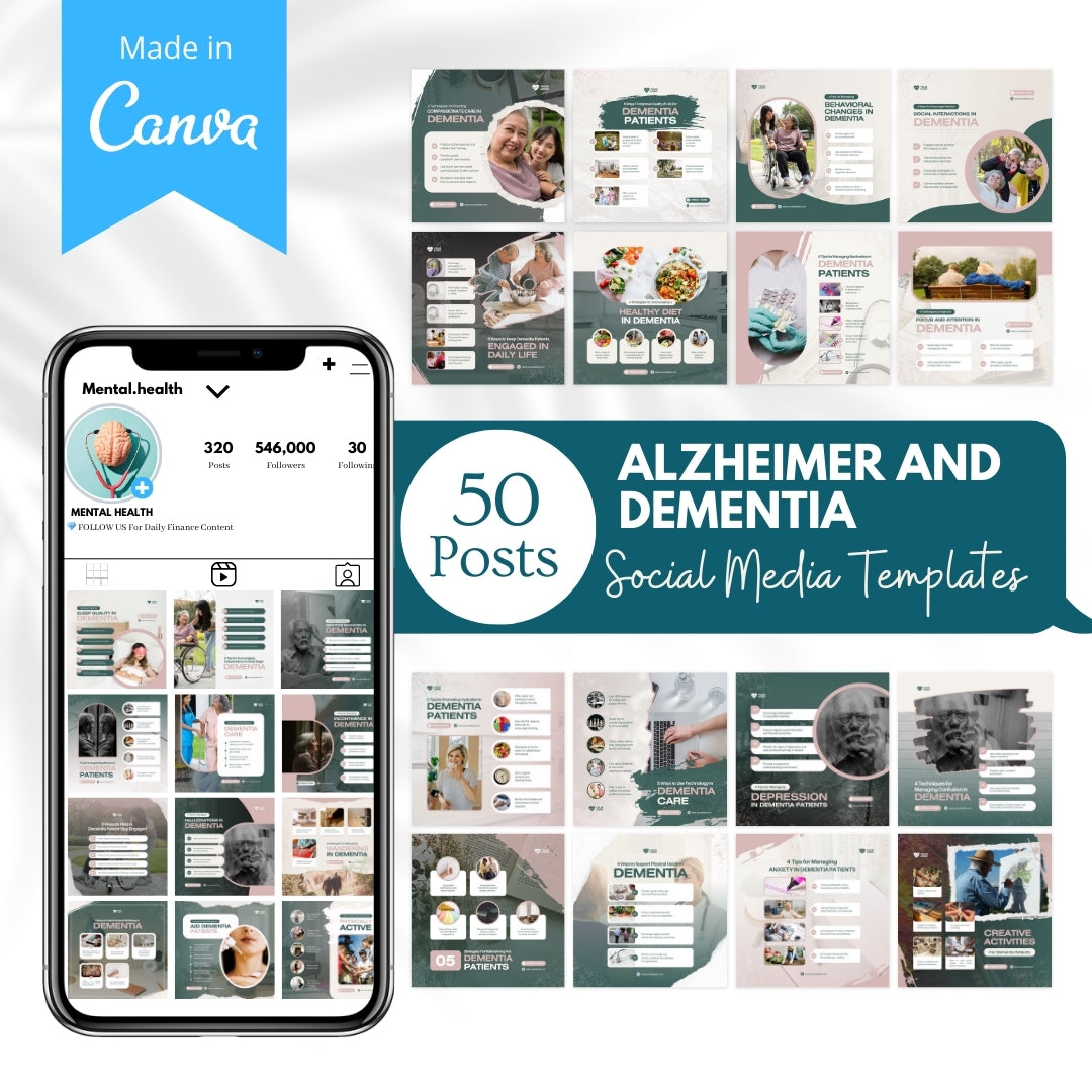 50 Alzheimer & Dementia Canva Templates