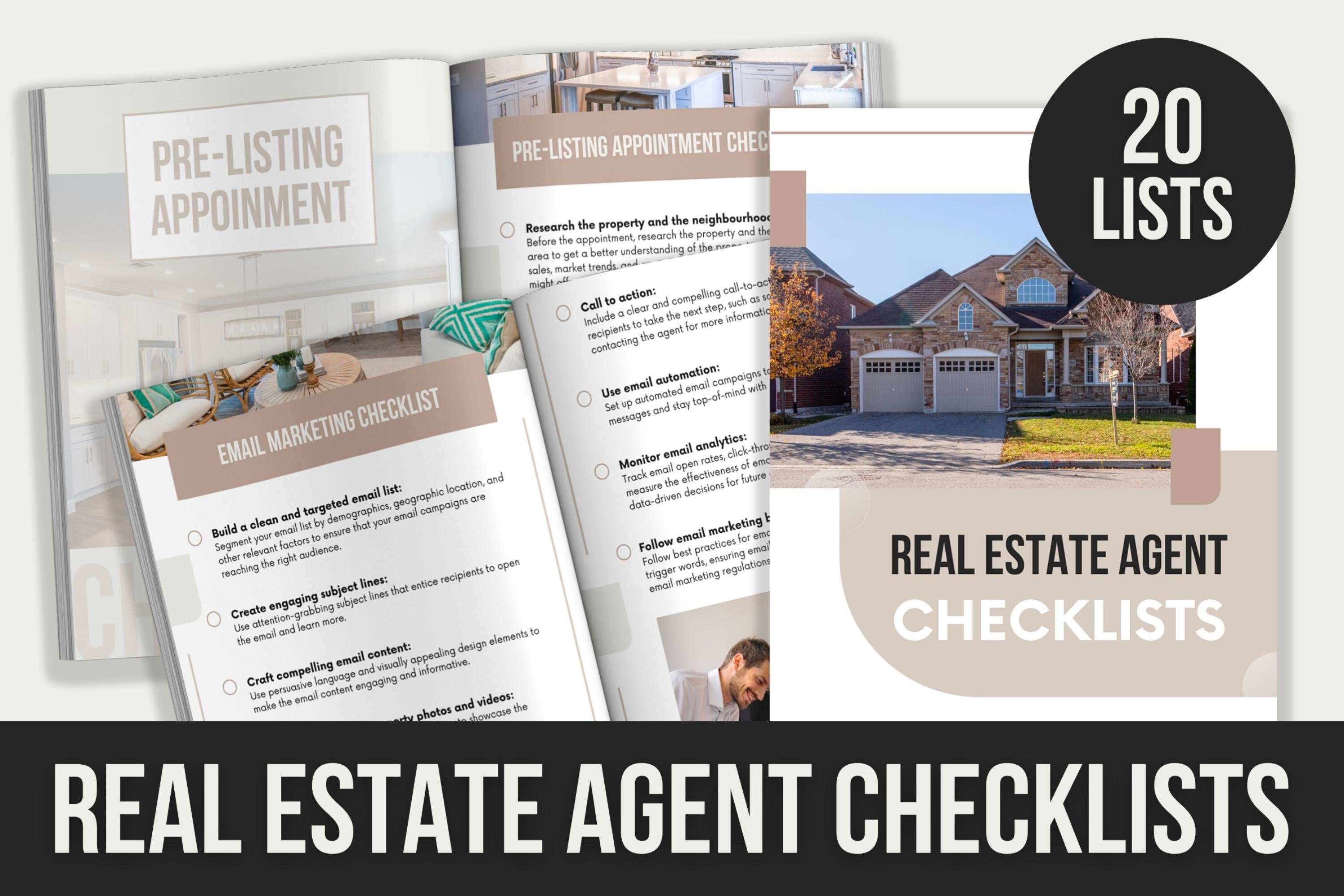 Real Estate Agent Checklists - 20 Lists