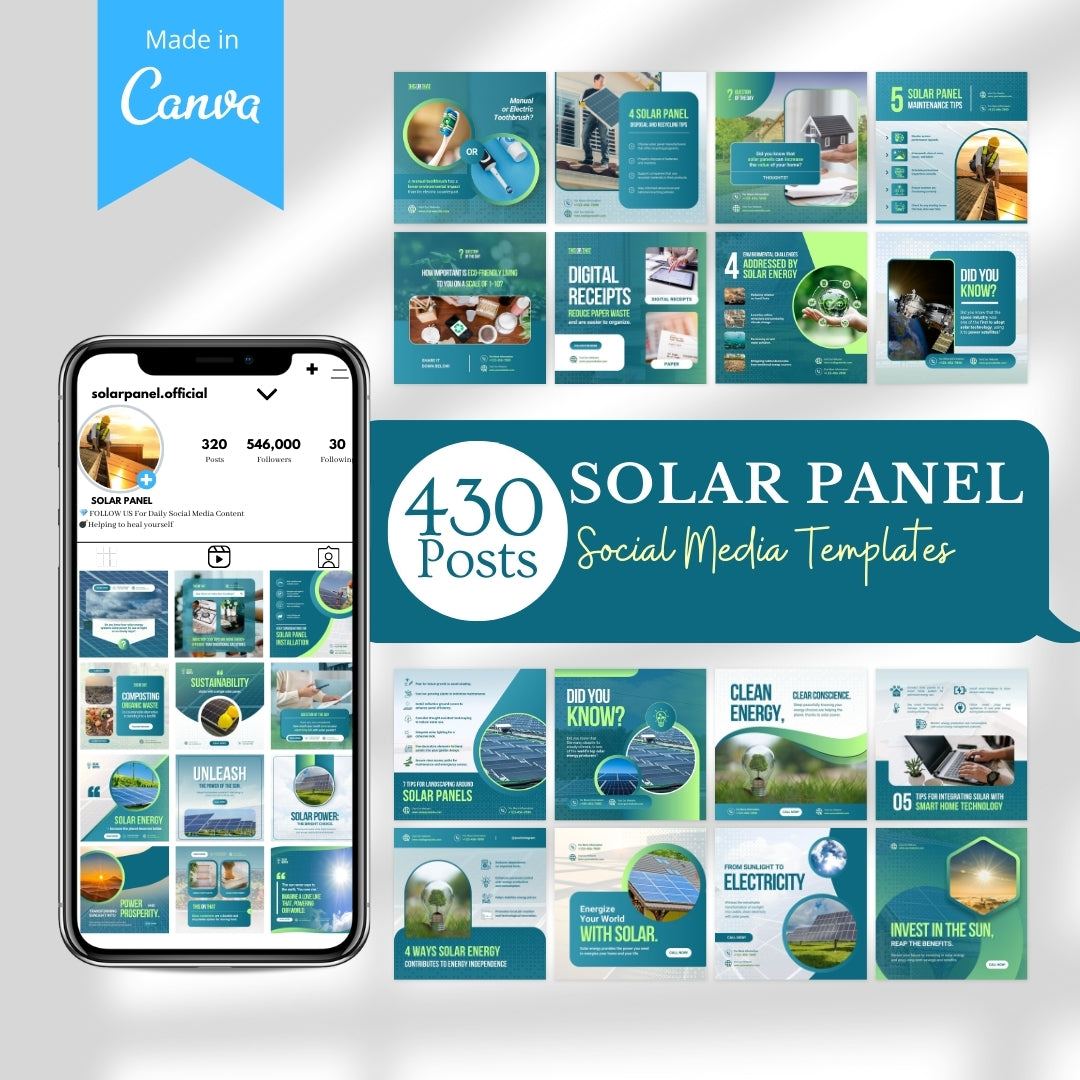 430 Solar Panel - Social Media Canva Templates