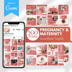 500 Pregnancy and Maternity Posts - Canva Editable Templates