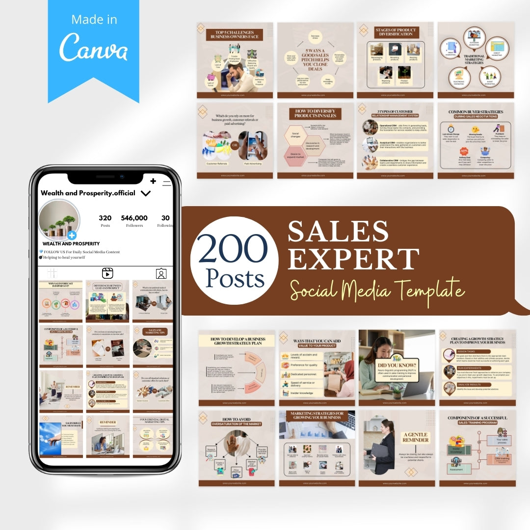 200 Sales Expert Canva Templates