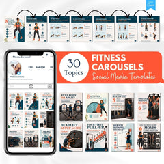 Fitness Carousels Bundle - 30 Done-For-You Topics