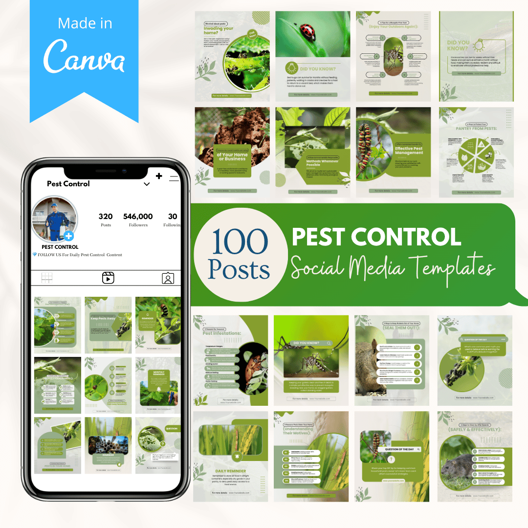 100 Pest Control Canva Templates