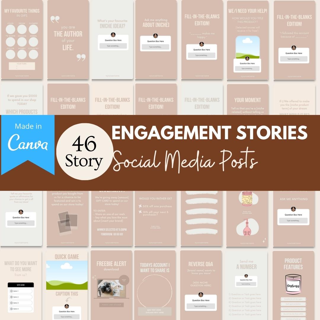 46 Engagement Stories Instagram - Social Media Templates