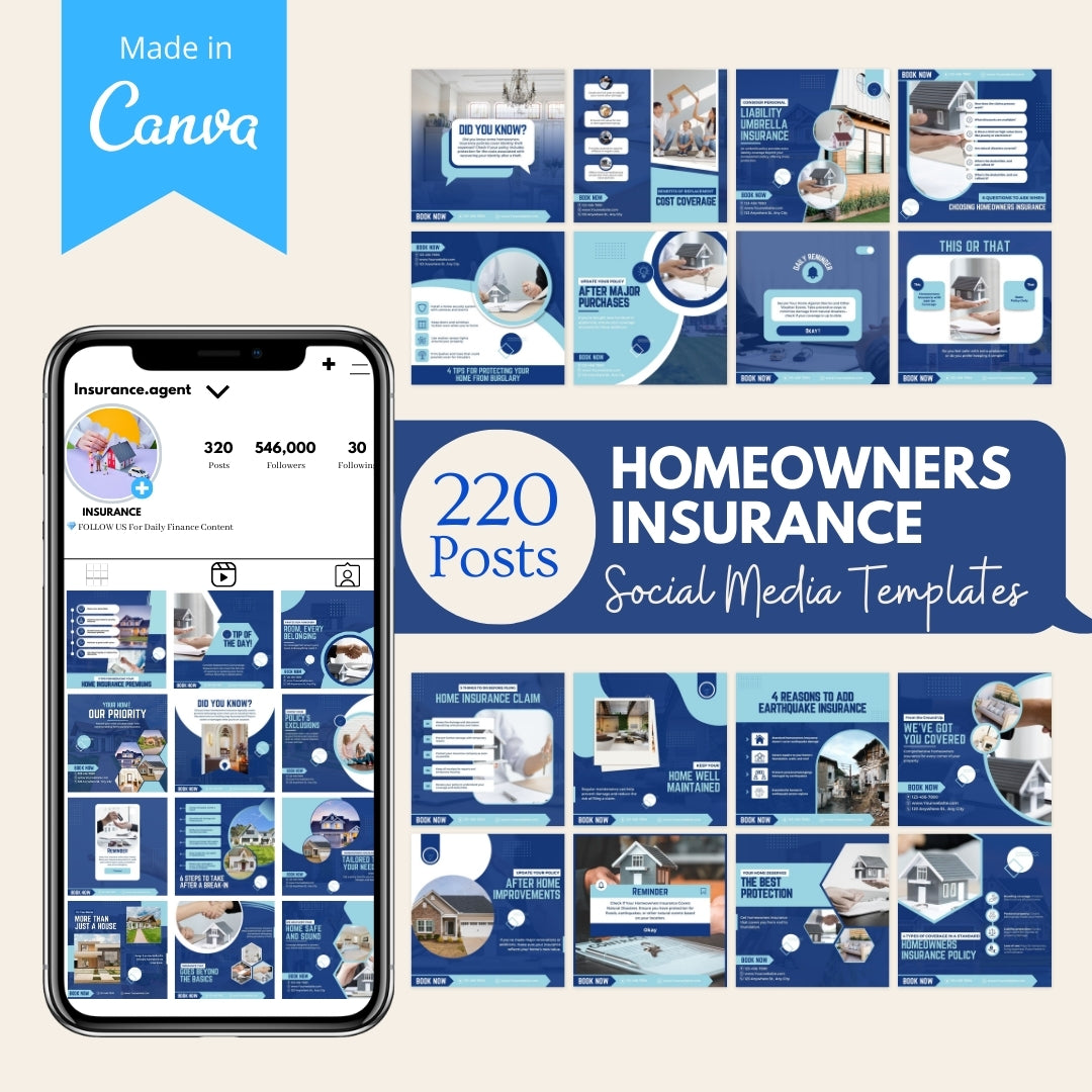 220 Homeowners Insurance Canva Templates