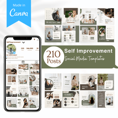 210 Self Improvement Posts - Social Media Templates