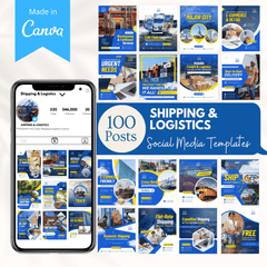 100 Shipping and Logistics Canva Templates Bundle