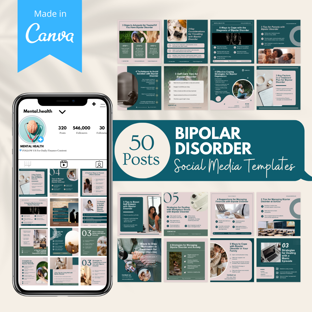 50 Bipolar Disorder - Social Media Templates