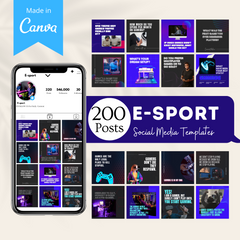 200 E-Sport Posts - Social Media Canva Templates